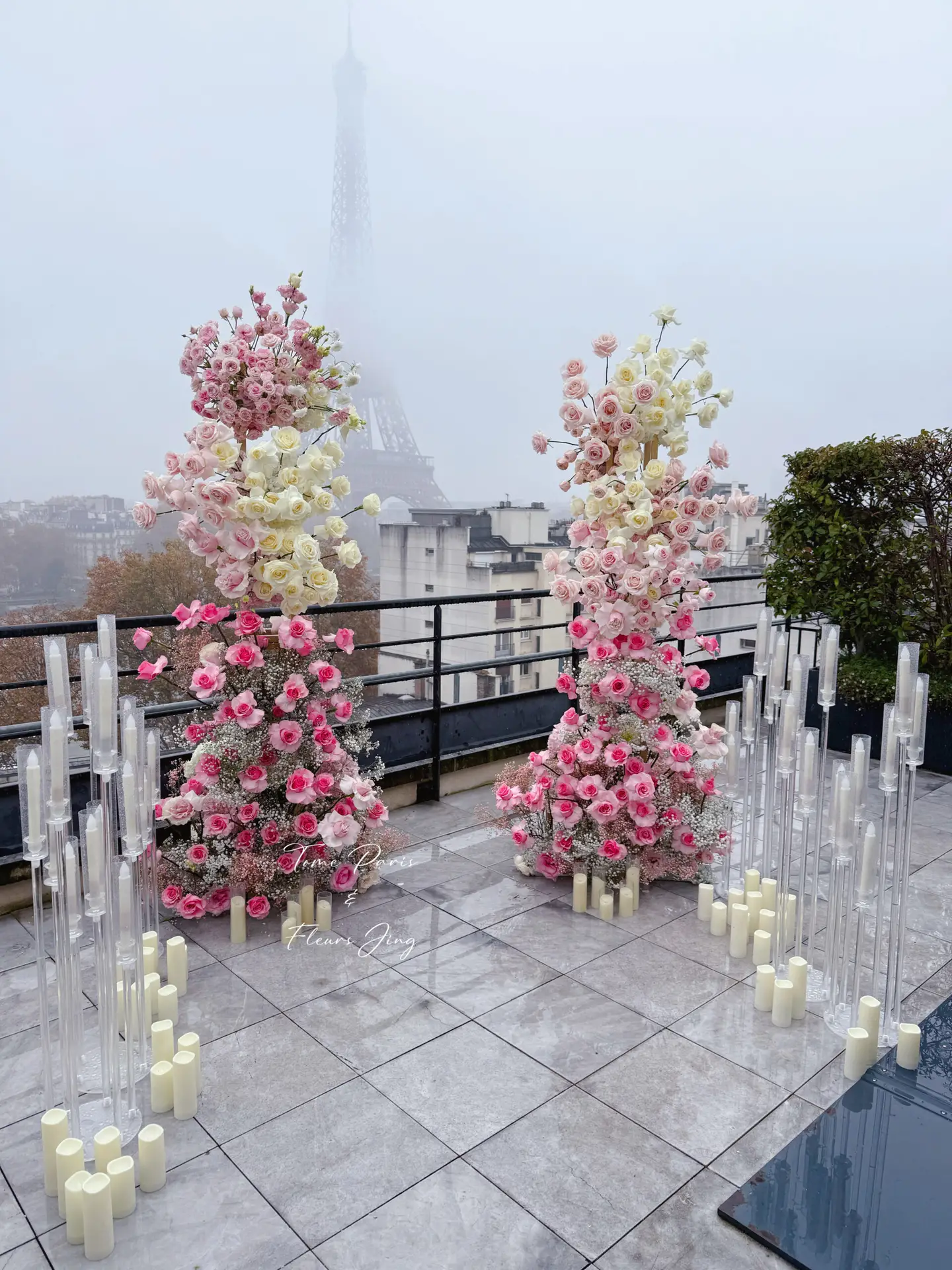 Demande en mariage-Hôtel Shangri-La - fleurs roses